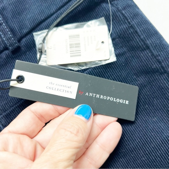 ANTHROPOLOGIE The Essential Collection Corduroy Straight Pants Anthro NEW Navy - Picture 4 of 6
